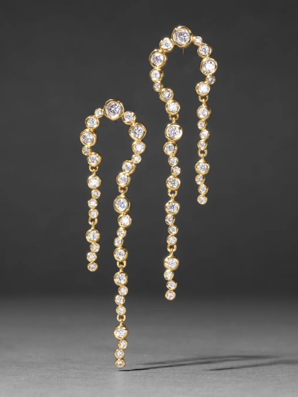 Asterales Gold Arched Long Earring